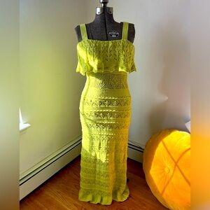 Zara Lime Green Crocheted Dress